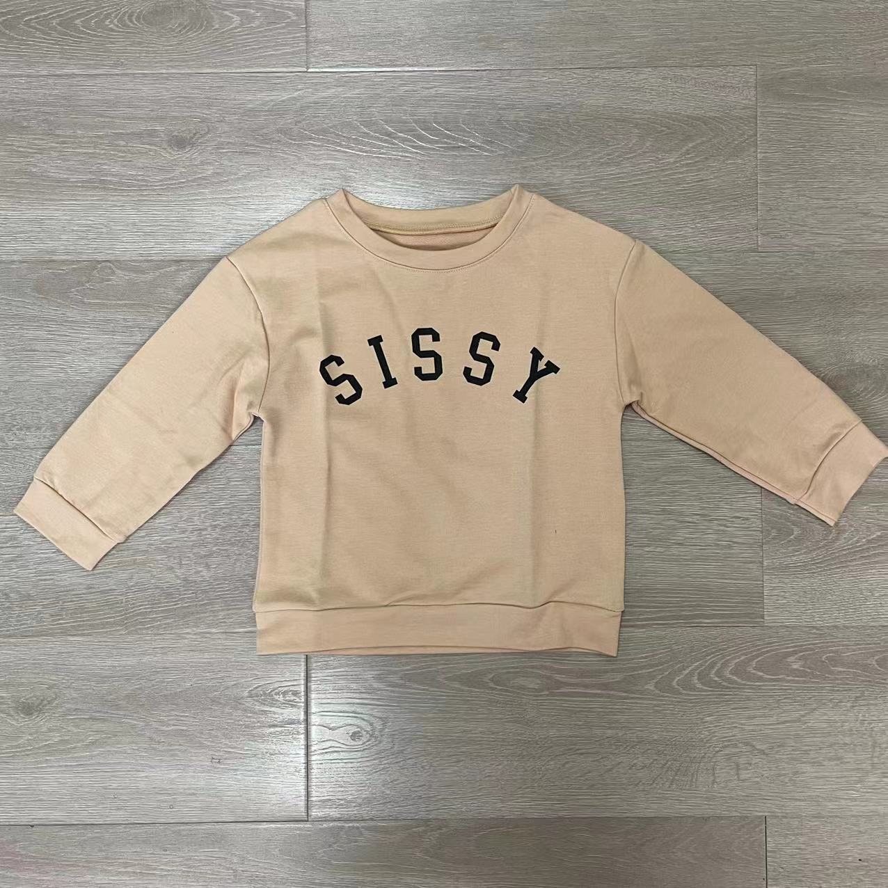 Children Letter Print Pullover Casual Sweatshirt Children