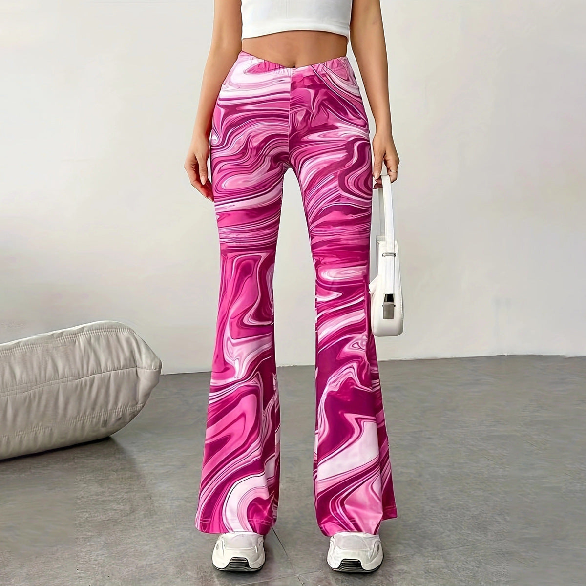 Women's Casual Wide Leg Print Bootcut Pants