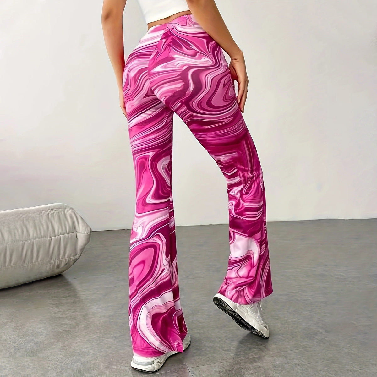 Women's Casual Wide Leg Print Bootcut Pants