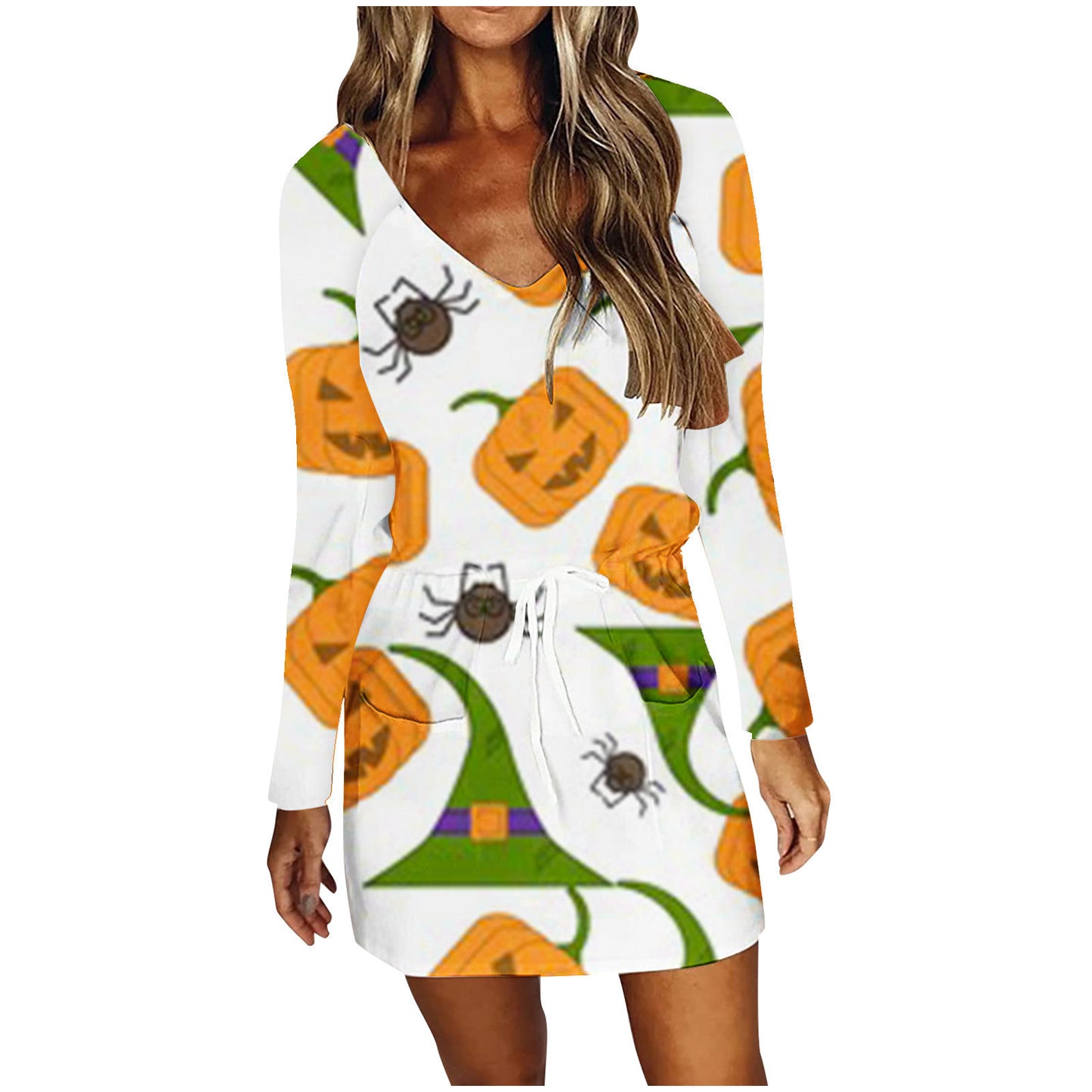 Sexy Dress With New Fashion Print And Long-sleeved Shirt