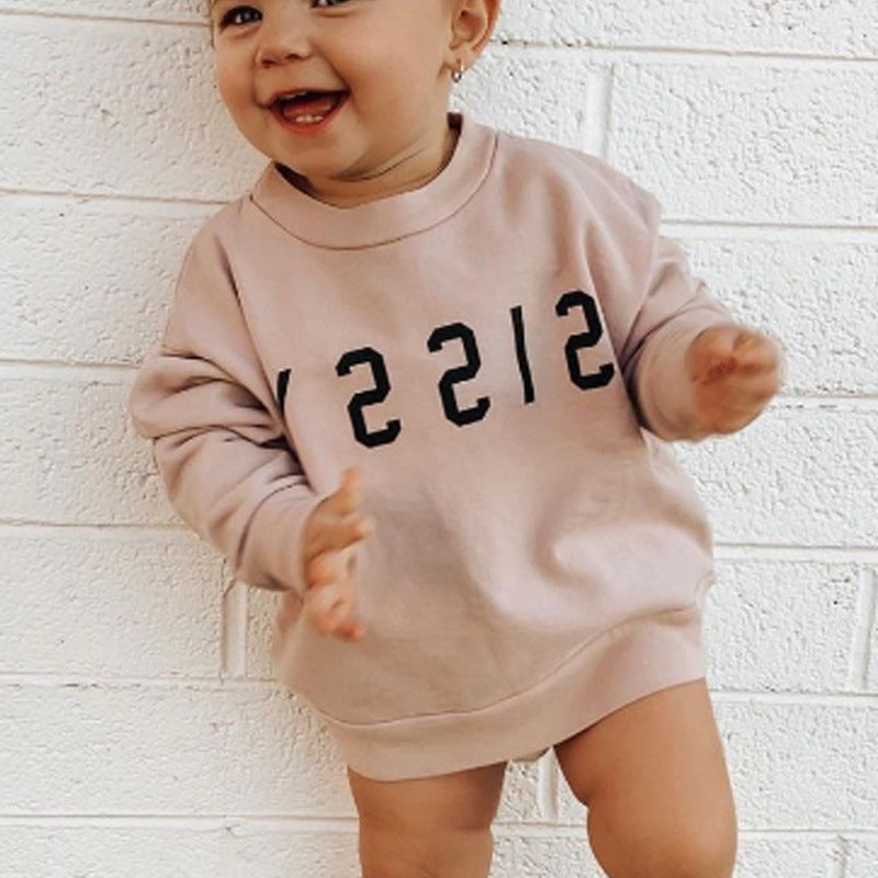 Children Letter Print Pullover Casual Sweatshirt Children