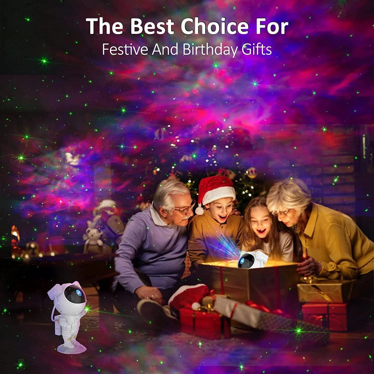 Astronaut Projector for Children, Nebula Galaxy Light for Adults or Children, Remote Control 360°Adjustable Design.