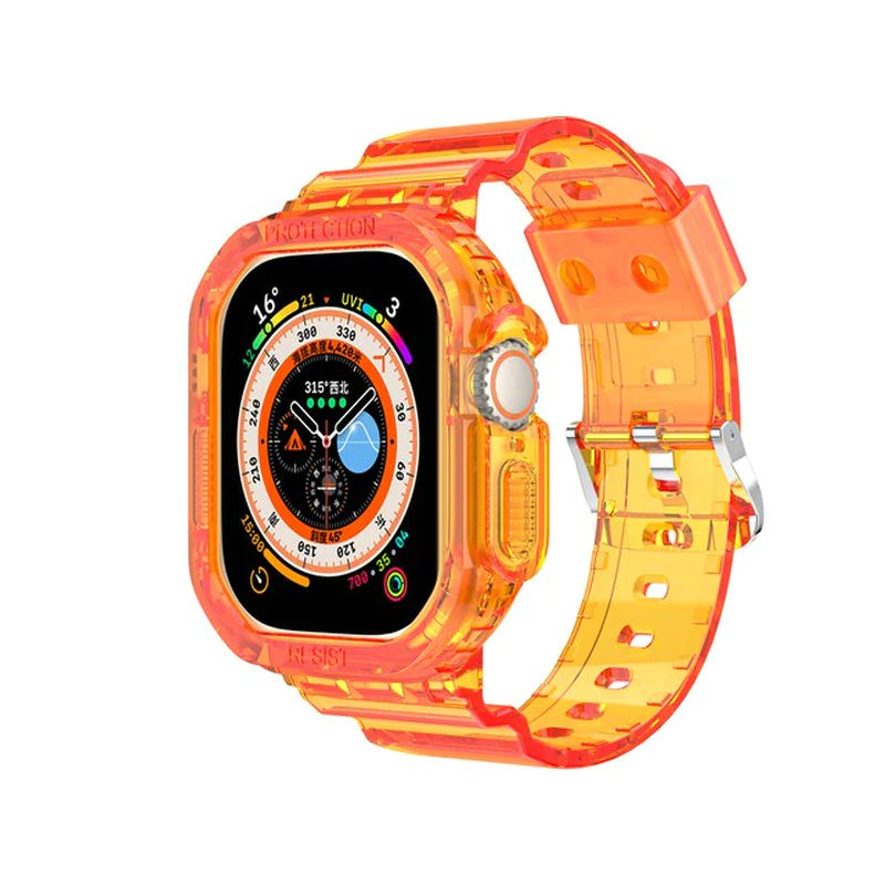 Sport Clear Band Case for Apple Watch Series 8 49Mm Ultra Transparent Armor Silicone Cover Strap Iwatch 8 Correa