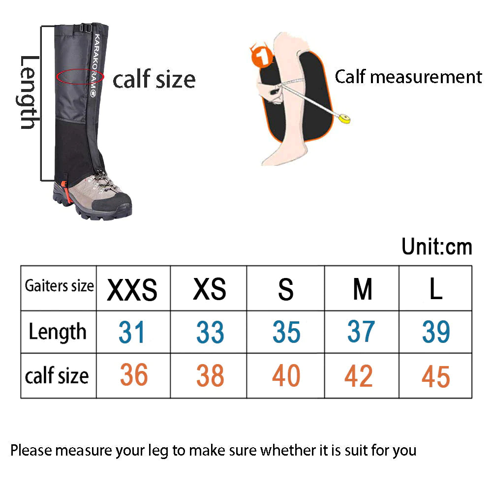 Waterproof Snow Leg Gaiters Hiking Boot Legging Shoes Warmer Shoe Cover Tourist Outdoor Camping Trekking Climbing Hunting