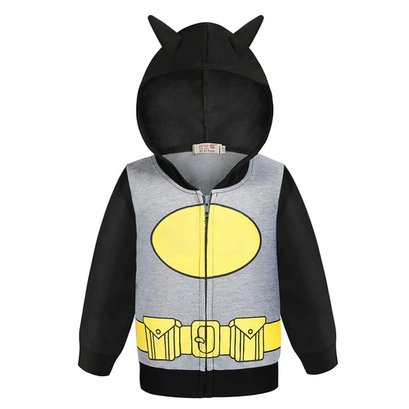 Children's Superheroes Hoodie Cartoon Sweatshirt Boys & Girls, Spring Autumn Attire, Cape Crusader Fun!