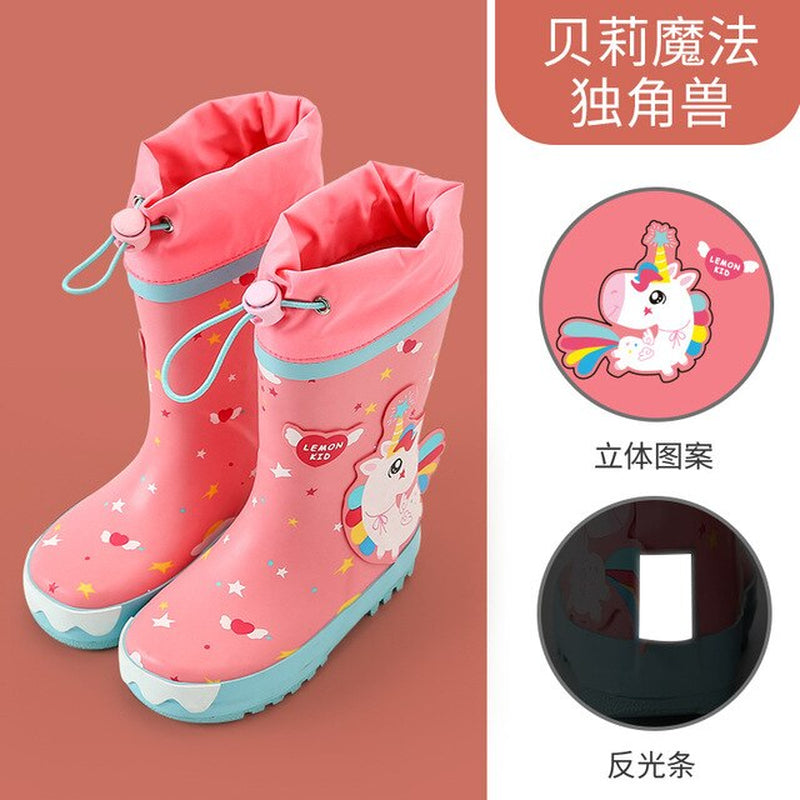 Children's Rain Boots, Girls and Boys Waterproof Non-Slip Snow Boots & Water Shoes