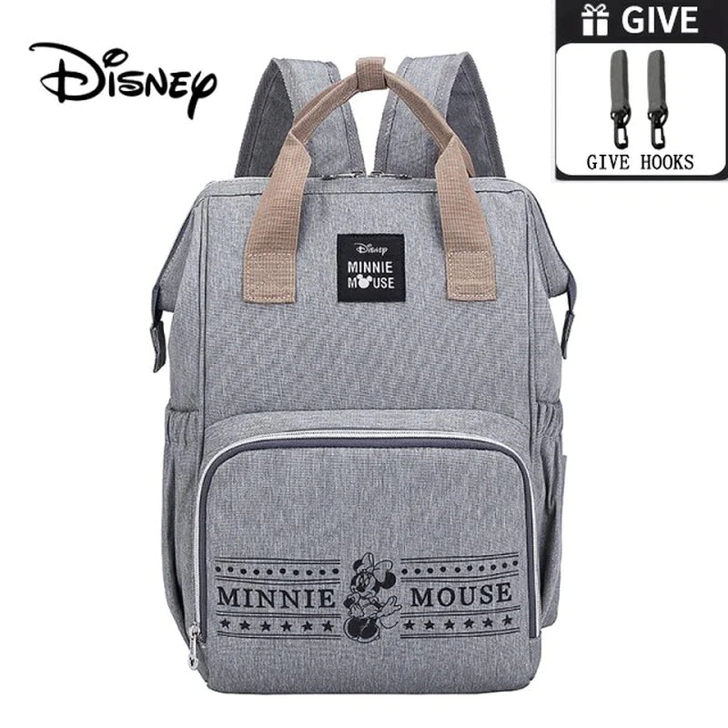 Disney Gray Sturdy Baby Diaper Bag Large Capacity Multifunctional Stroller Insulation Bags For Baby Storage, Backpack and Diaper Bag