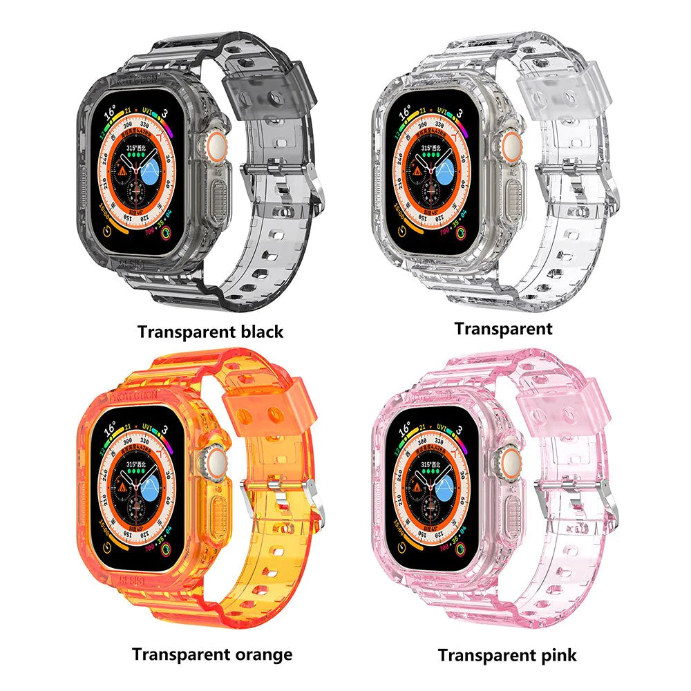 Sport Clear Band Case for Apple Watch Series 8 49Mm Ultra Transparent Armor Silicone Cover Strap Iwatch 8 Correa