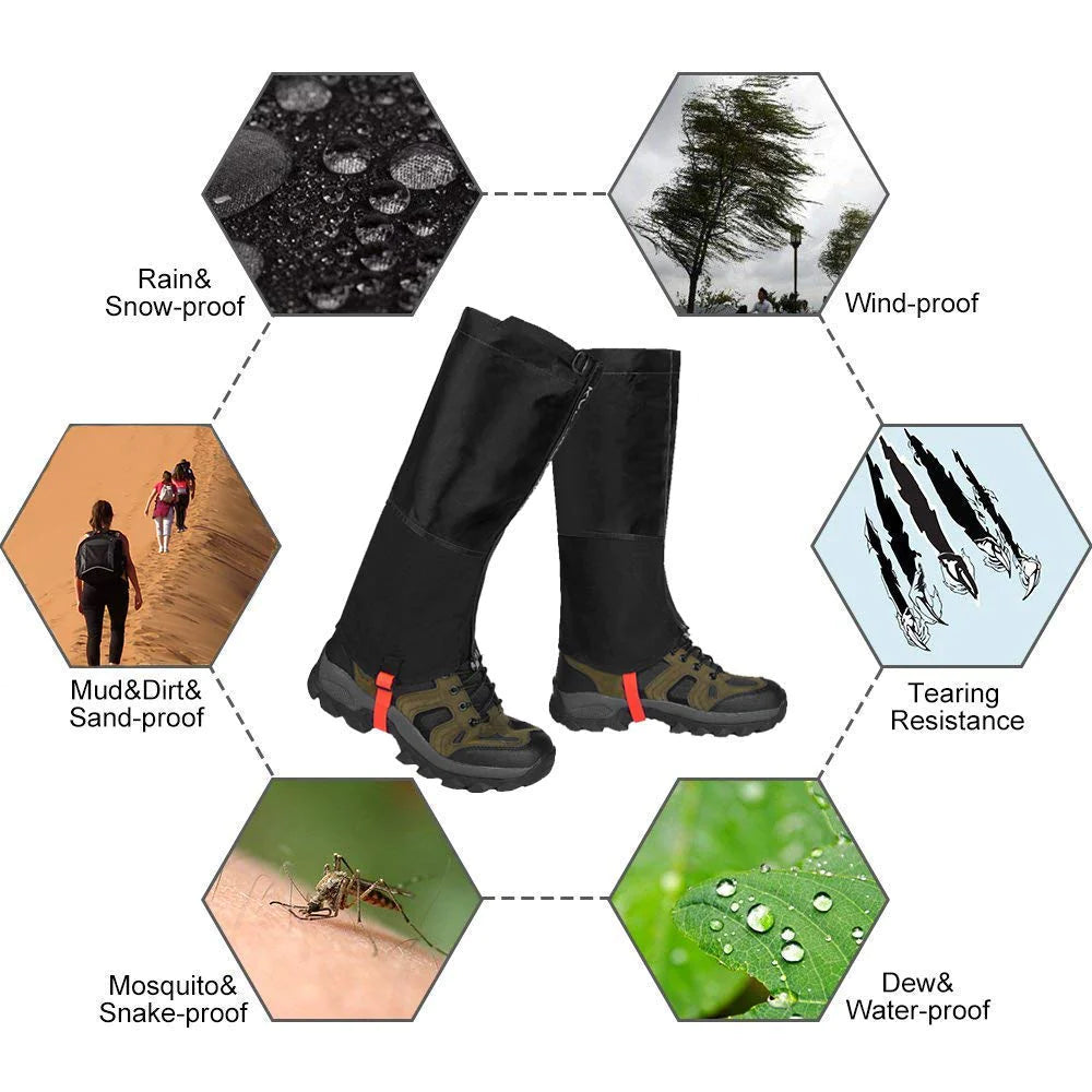 Waterproof Snow Leg Gaiters Hiking Boot Legging Shoes Warmer Shoe Cover Tourist Outdoor Camping Trekking Climbing Hunting