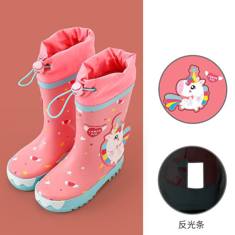 Children's Rain Boots, Girls and Boys Waterproof Non-Slip Snow Boots & Water Shoes