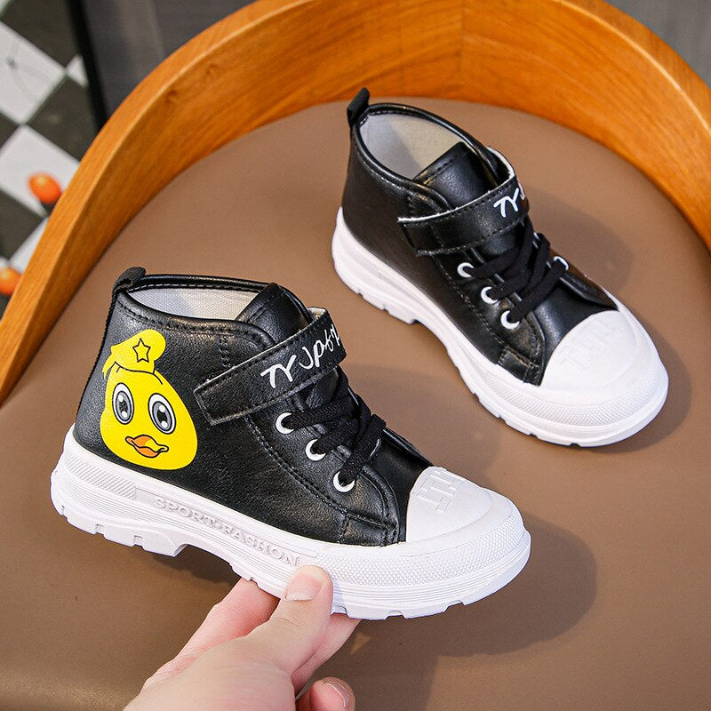 Children's Leather Autumn Winter Girl's & Boys Martin Boots, Soft Non-Slip Girls Boots & Sport Shoes