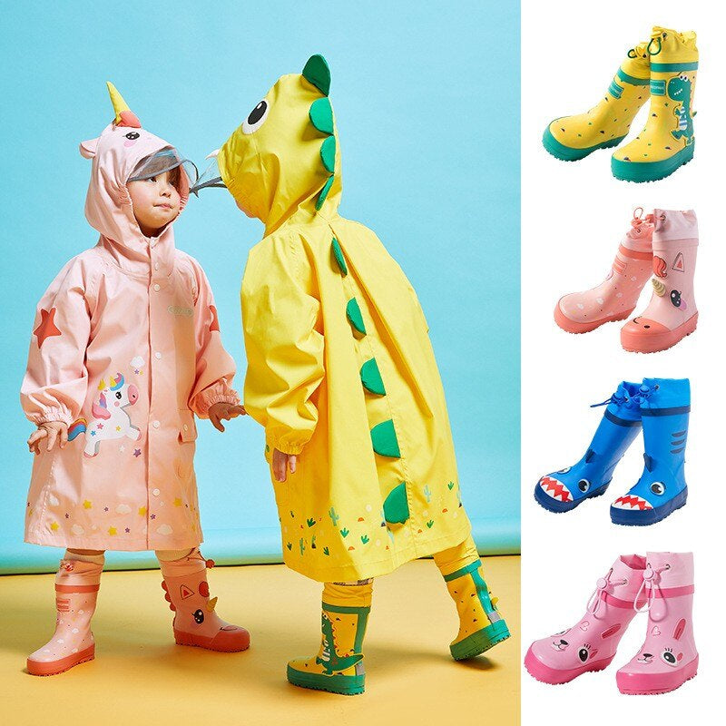 Unicorn Kids Rain Boots Boy Girl Waterproof Shoes New Cartoon Printed Fashion Children'S Rubber Boots Non-Slip Baby Water Shoes