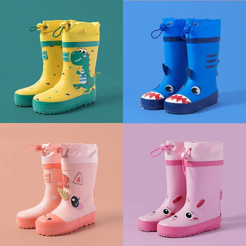 Unicorn Kids Rain Boots Boy Girl Waterproof Shoes New Cartoon Printed Fashion Children'S Rubber Boots Non-Slip Baby Water Shoes